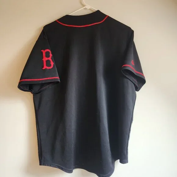 MLB Boston Red Sox Black Jersey L/XL 48 Majestic - Picture 6 of 10